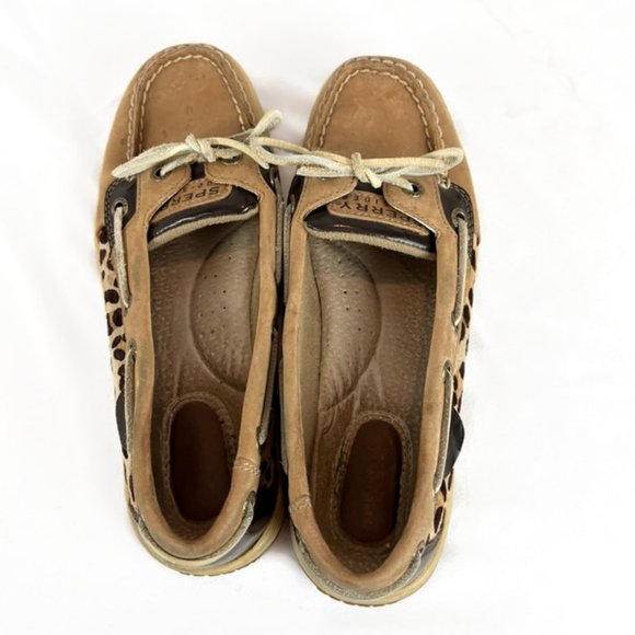 Sperry Boat Shoes Women Size 6.5 Top Sider Angelfish Leopard Print - Picture 3 of 5